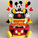 3 x WEERSHUN Mouse Cake Topper for Birthday Party Decoration 15Pcs - Mouse Cartoon Birthday Party Supplies - Cupcake Decoration Supplies for Kids Boys Birthday Party