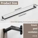 2 x JUYSON Bathroom Towel Bar 24 Inch, Towel Racks for Bathroom Wall Mounted, Stainless Steel Heavy Duty Modern Single Towel Bar Holder Towel Rod Wall Mounted(Single Bar-Black, 24 in)