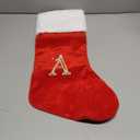 20 Inches Monogram Christmas Stockings, Red Velvet with White Super Soft Plush Cuff Large Stocking Decorations for Fireplace Hanging and Family Xmas Holiday Party