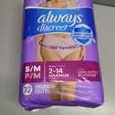 Always Discreet Adult Incontinence Underwear for Women and Postpartum Underwear, Small/Medium, Up to 100% Bladder Leak Protection, 32 Count