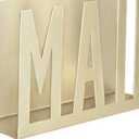 MyGift Modern Brass Metal Mail Holder Countertop Organizer with Cutout Mail Lettering Design, Office Desktop Envelope and Document Storage Rack