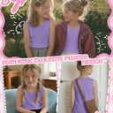 Ficerd Toddler Girls' Tank Tops Sleeveless Pleated Tunic T-Shirts for Baby Crew Neck Summer Dressy Loose Plain Tee Blouses(2T,Light Purple)