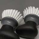 MR.SIGA Dish Scrub Brush, Palm Brush Dish Scrubber with Ergonomic Grip, Kitchen Brushes for Dishes, Gray, Pack of 2