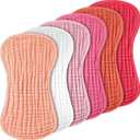 Frienda 6 Pack Muslin Burp Cloths Cotton Large 20''x 9'' Extra Absorbent and Soft Baby Burping Cloth for Baby Boy Girl Unisex(Pink Series)