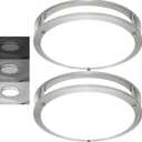 2 Pack 36W Ceiling Light Fixture Brushed Nickel, 13in LED Ceiling Light, Flush Mount Light Fixture No Flicker, 5000K Ceiling Lights for Bedroom Bathroom Stairwell Kitchen Super Bright 3600 LM (13inch 2pack, Silver)