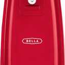 bella Electric Can Opener and Knife Sharpener, Removable Cutting Lever, Cord Storage, Stainless Steel Blade, Red