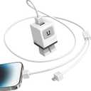 HianDier for iPhone Charger Fast Charging with Multi 2 in 1 USB C Cable 30W USB A USB C Charger Block Adorable Robot for iPhone Charger Cord Compatible with iPhone 17 16 15 14 Pro Max iPad-White