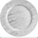 Jucoan 12 Pack Silver Charger Plates, 13 Inch Round Plastic Charger Plates, Decorative Silver Strip Plate Chargers for Dinner Plate, Wedding Thanksgiving Christmas Party Table Decor, Shiny Texture