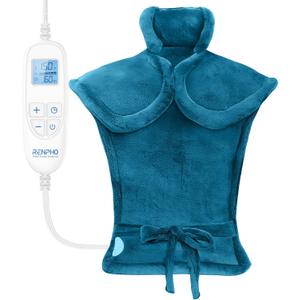 RENPHO Electric Heating Pad for Back, Mothers Day Gifts & Birthday Gifts for Mom Dad Women Men, FSA Eligible & HSA Store, Neck and Shoulder Heat Pad, Fast Heating, 24"x33", ETL Certified, Blue