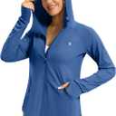 SANTINY Women's UPF 50+ UV Jacket Sun Protection Zip up Hoodie Lightweight Summer SPF Long Sleeve Shirts for Hiking Running (Medium, Darkblue)