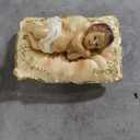 Infant Jesus Paired with White Pillow Resin Christmas Figurine, 5 Inches