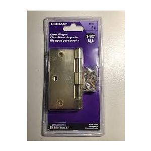 2 Hillman Satin Brass Door Hinges #851957