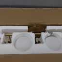 ZHUOER Modern Bathroom Vanity Light Fixtures 3 Lights Brushed Brass Frame and Milk White Glass Globe Shade Modern Wall Sconce Lighting Bath Vanity Lights Bar Over Mirror (Exclude G9 Bulb)