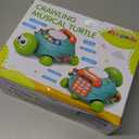 Jyusmile Baby Toys 6 to 12 Months, Musical Turtle Crawling Infant Toys, Early Learning Educational Toy with Light & Sound, Christmas Birthday Gifts for Boy Girl 7 8 9 10 11 Month 0-1 Year Old (Blue)