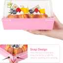 Kucoele 7 x 7 x 4 Inches Pink Paper Cake Boxes with Clear Lids, 20 Pack Square Charcuterie Boxes Disposable To Go Food Containers for 4-6 Inch Cake, Jumbo Cupcakes, Bakeries