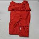 Women Bodycon Two Piece Outfits for Birthday 2024 Catsuit Crop Top with Flare Leggings Sequin Jumpsuit Sexy Clubwear Red, L