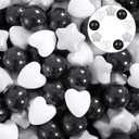 Ball Pit Balls 100 200 500 1000 Plastic Balls for Toddlers Phthalate Free BPA Free Crush Proof Balls in Reusable Play Toys for Kids with Storage Bag Indoor Outdoor (Black+light gray+white)