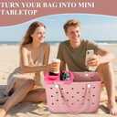 Half Topper Tray Accessories for Bogg Bag X-Large, Waterproof EVA Phone Holder & Top Cup Holder Fit for Stanley Cup 40oz - Organizer & Tray Topper for Bogg Bag (Pink)