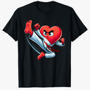 Valentine's Day Heart Karate Kick MMA Taekwondo Muay Thai T-Shirt, Size: 6XL