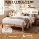 Askeld 10 inch Bamboo Solid Wood Twin Bed Frame for Bedroom Apartment