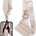 XANGNIER Clip and Go Strap for Phone with Wallet Crossbody, Phone Strap with Zippered Wallet, Adjustable Anti Theft Cellphone Lanyard for Women, Cellphone Chain Accessories,Multicolor 12