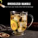 Clear Glass Coffee Mugs Set of 4, 16 OZ Large Glass Beer Cups with Handle,Bottom Nine-Sided Diner Mug for Men and Women Hot Beverages,Tea, Cappuccino, Latte, Espresso, Juice Mothers