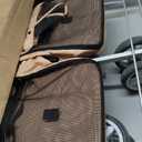 Double Pet Stroller, Foldable Stroller for 2 Dogs & Cats, Two-Seater Carrier Twin Dog Walk Jogger Travel Pet Carriage Cart with Storage, Beige