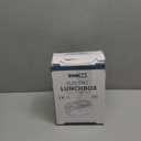 Electric Lunch Box, 12V/24V/110V Portable Food Warmer with SS Fork & Spoon for Car/Truck/Office, 80W Self Heating Lunch Box with 1.5L 304 Stainless Steel Container & 0.45L PP Fruit Box Blue