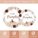 96 Pcs Fall Boho Pumpkin Party Plates and Napkins Set Baby Shower Happy Birthday Party Supplies Decorations for Kid Fall Leaves Pampas Grass Party Disposable Dinnerware Tableware Kit, Serves 24