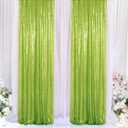 ShinyBeauty Olive Green Sequin Curtains 4 Panels 2Ftx8Ft Photo Backdrop Shimmer Wall Backdrops Birthday Party Background Sparkle Backdrop Curtain