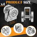 Fumete 4 Pack 2 Wheel Trolley Assembly Rollers Light Duty for 1-5/8" High Strut Channel Heavy Duty Steel Dual Wheel Roller with Ball Bearings Zinc Plated with M6 Mounting Hole 1000 lb Capacity