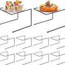 10 Pcs Black Metal Pizza Stand Pizza Rack Serving Tray Holder Tabletop Food Platter Tray Display Rack for Buffet Restaurant Home 9" L x 8" W x 6.5" H