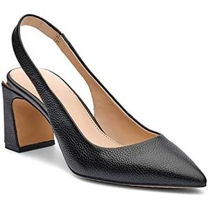 Jeimpoey Women's Sling back Chunky Heels Point-toe Pump Shoes Block Heel Summer Sandals Low-heel Party Shoes, 7.5