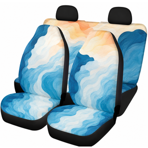 Dolyues 5 Seater Car Seat Covers Full Set with Sky White Cloud Blue Sky Print