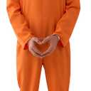 Spooktacular Creations Prisoner Costume Men, Orange Jumpsuit, Jail Inmate Accessories Set, Halloween Costumes for Men 2025 (S)