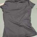 QINSEN Women's Casual Basic Going Out Tops Slim Fit Short Sleeve Crew Neck Tight T Shirts (Dark Grey, XS)