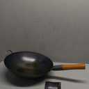 YOSUKATA 14" Carbon Steel Wok with Round Bottom  Pre-Seasoned Pow Wok for Stir Fry  Traditional Chinese Japanese Black Steel Pan  Outdoor Cookware for Gas Stovetops, Open Fire, BBQ, Camping