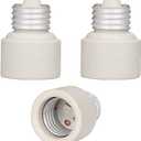 ALUCSET 3 Pack Porcelain Light Socket Extender, Medium Screw Base to Medium Porcelain Extender, E26 E27 to E26 E27 Lamp Bulb Socket Extension Adapter