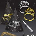 Amscan Shooting Stars New Year's Party Kit For 10 Person, 25 pieces