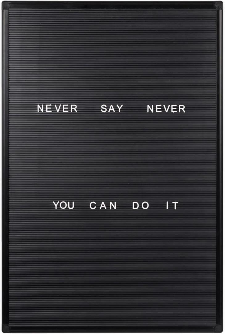 MasterVision Felt Changeable Letter Message Board, Wall Mount Kit Included, 22" x 28", Black Plastic Frame (LET0303055)