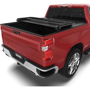 oEdRo Tri-Fold Truck Bed Soft Tonneau Cover Compatible with 2019-2025 Chevy Silverado 1500 / GMC Sierra 1500 New Body Style, Fleetside 5.8 Feet Bed w/o Multi-Flex Tailgate (5.8ft Bed)