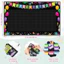 Pasimy Happy Birthday Pocket Chart Classroom Reusable Birthday Calendar Wall Hanging Chart with 144 Dry Erase Cards and 3 Hooks for School Classroom Bulletin Board Decor