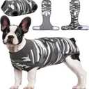 Kuoser Recovery Suit for Dogs Cats After Surgery, Professional Pet Recovery Shirt Dog Abdominal Wounds Bandages, Substitute E-Collar & Cone,Prevent Licking Dog Onesies Pet Surgery Recovery Suit (Small (Back:11.4-13.4'', Weight:7-15 LB))