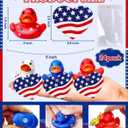24 Pack 2'' Patriotic Rubber Ducks with Cards 4th of July Party Favors 250th Anniversary Baby Bath Toys Mini Duck Squeeze Squeak Summer Beach Pool Fourth July Supplies Red White Blue Gift Memorial Day