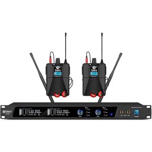 D Debra Audio PRO Mono ER-202 UHF Dual Channel Wireless in Ear Monitor System with Monitoring Type for Stage, Receiver for Studio, Guitar, Band Performance (2 Bodypack with Transmitter)