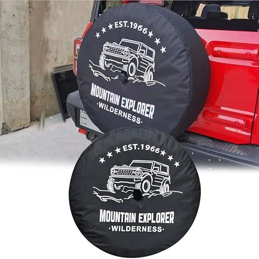 35 In Spare Tire Cover with Camera Hole for 2021 2022 2023 Ford Bronco Weatherproof Spare Wheel Cover for Bronco Accessories 2/4 Door