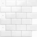 Art3d Premium 10-Sheet Peel and Stick Tile Backsplash - 12"x12" for Kitchen , Bright White