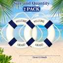 Vercraft 2 Pcs Lifebuoy Wall Hanging Decor Large Life Preserver Ring Decorative Welcome Aboard Mediterranean Style Decoration Nautical Pool Safety Ring