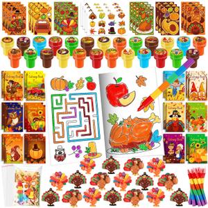 BenLouis Fall Party Favors for Kids Thanksgiving Day Classroom Gifts Prize Coloring Books Set Bulk for Students Kids Autumn Pumpkin Harvest Pinata Filler Goodie Bag Stuffers Craft12Set Thanksgiving