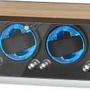 Watch Winder for Automatic Watches, Watch Winders 1/2/4/8 Slot for Rolex, Winder Box Uses Super Quiet Motor, 4 Rotation Mode Setting & LED Light, Gift for Man, 4 slots, Brown
